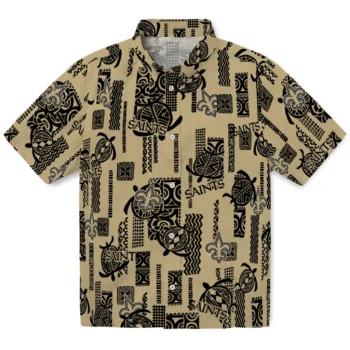 new orleans saints turtle lines gold hawaiian shirts best selling