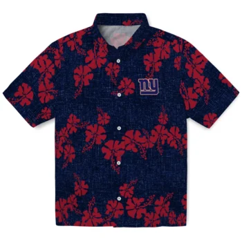 new york giants hibiscus petals blue hawaiian shirts best selling