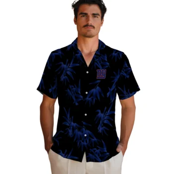 new york giants bamboo branches blue black hawaiian shirts fashion forward