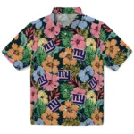 New York Giants Hawaiian Shirt – Brilliant Hibiscus Garden