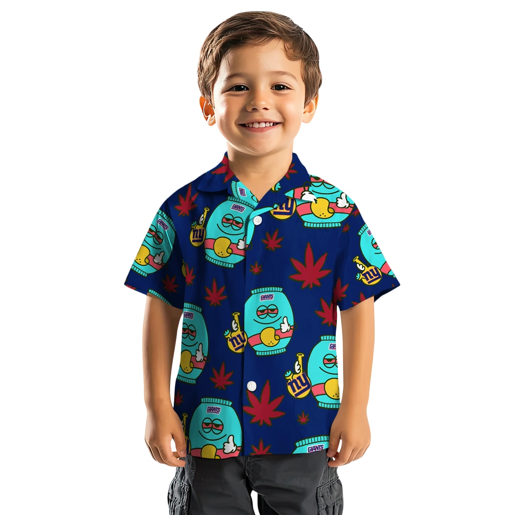 New York Giants Hawaiian Shirt - Chill Vibe new york giants bong smile blue hawaiian shirts top rated