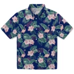 New York Giants Hawaiian Shirt – Flamingo and Hibiscus