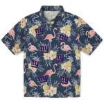 New York Giants Hawaiian Shirt – Flamingo Hibiscus