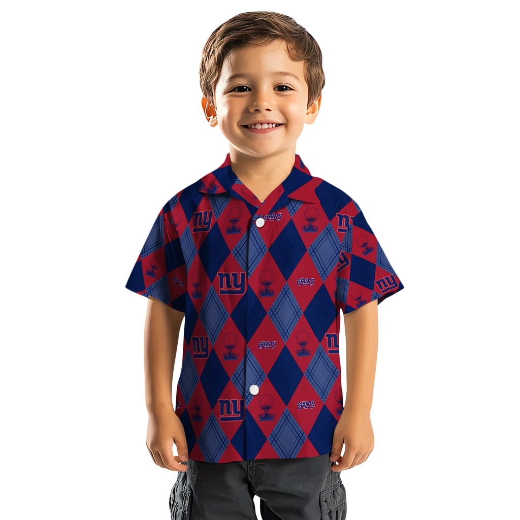 New York Giants Hawaiian Shirt - Golfing Plaid new york giants balloon plaid blue hawaiian shirts top rated