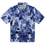 New York Giants Hawaiian Shirt – Hibiscus Arrangement