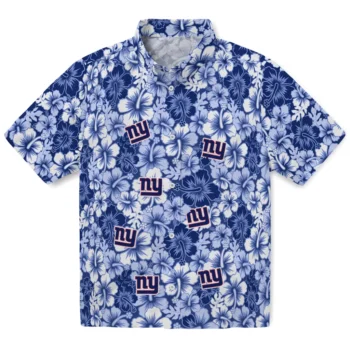 new york giants hibiscus blooms blue hawaiian shirts best selling
