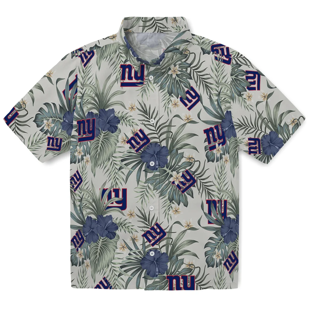 New York Giants Hawaiian Shirt - Hibiscus Designs new york giants hibiscus designs beige hawaiian shirts best selling