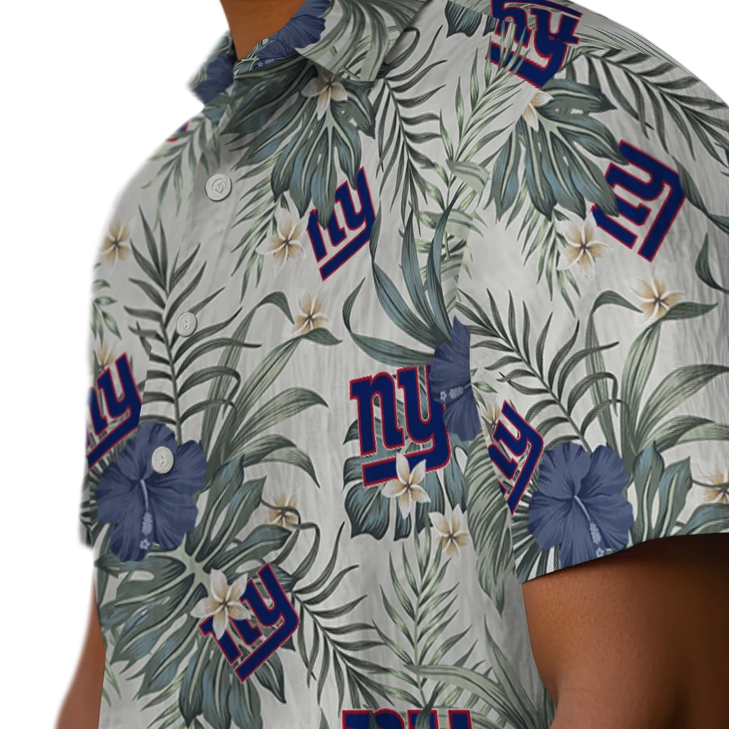 New York Giants Hawaiian Shirt - Hibiscus Designs new york giants hibiscus designs beige hawaiian shirts trendy