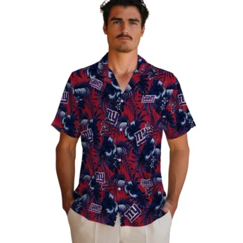 new york giants hibiscus exotic blue hawaiian shirts fashion forward
