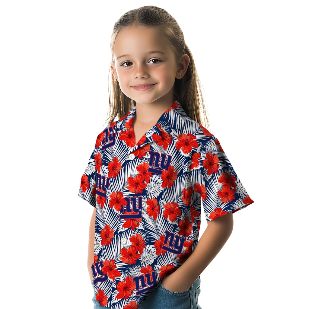 New York Giants Hawaiian Shirt - Hibiscus Fiesta new york giants hibiscus fiesta red royal blue hawaiian shirts premium grade