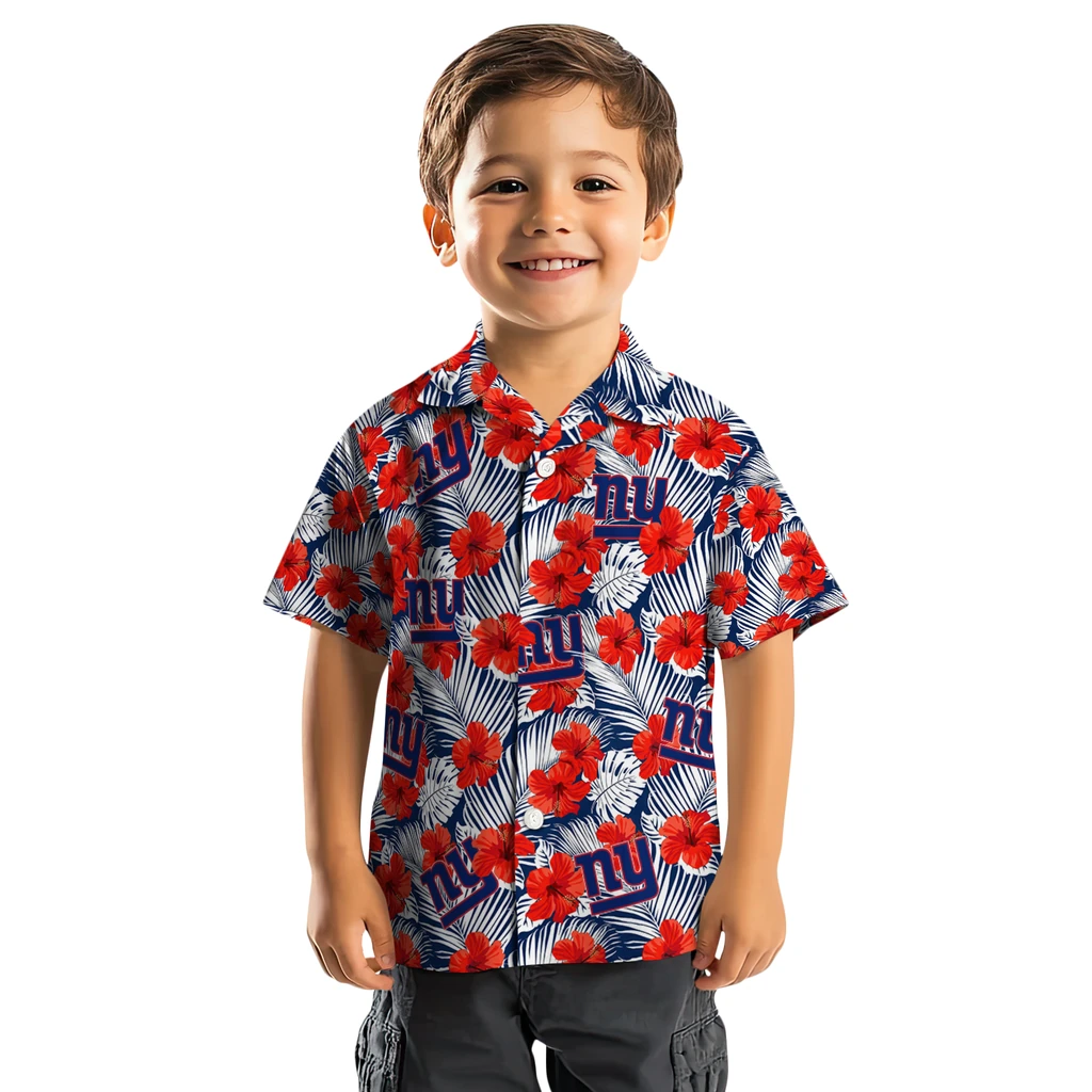 New York Giants Hawaiian Shirt - Hibiscus Fiesta new york giants hibiscus fiesta red royal blue hawaiian shirts top rated