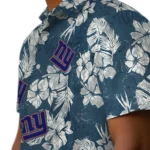 New York Giants Hawaiian Shirt – Hibiscus Flowers