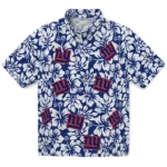 New York Giants Hawaiian Shirt – Hibiscus Motif