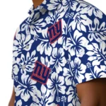 New York Giants Hawaiian Shirt – Hibiscus Motif
