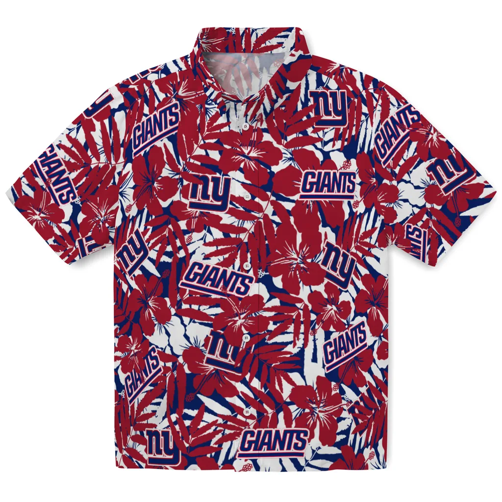 New York Giants Hawaiian Shirt - Hibiscus Overlay new york giants hibiscus overlay hawaiian shirts best selling
