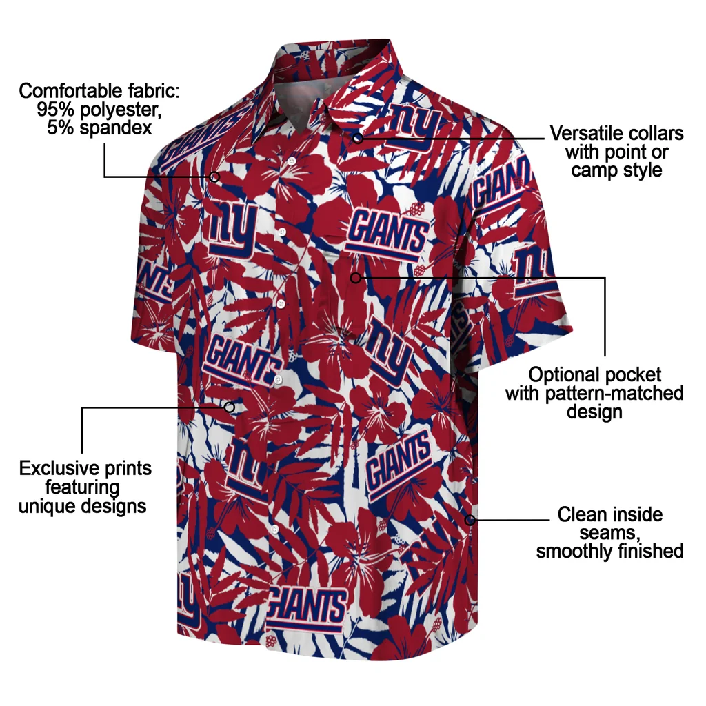 New York Giants Hawaiian Shirt - Hibiscus Overlay new york giants hibiscus overlay hawaiian shirts new arrival