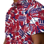 New York Giants Hawaiian Shirt – Hibiscus Overlay