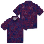 New York Giants Hawaiian Shirt – Leaf Outline
