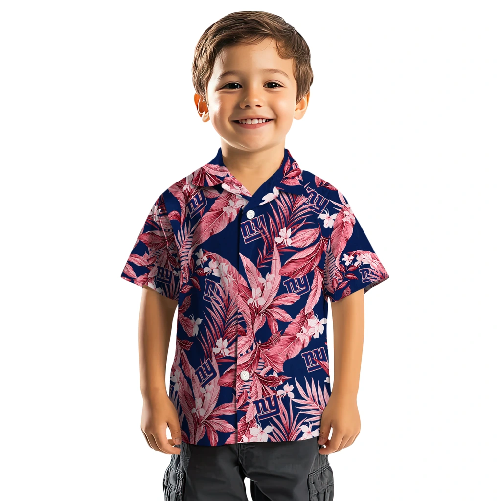 New York Giants Hawaiian Shirt - Palm Leaves new york giants palm leaves blue hawaiian shirts top rated