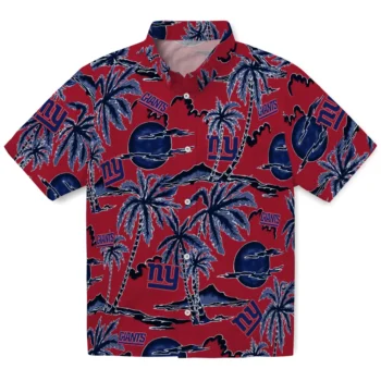 new york giants palm sunset hawaiian shirts best selling