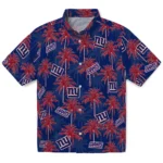 New York Giants Hawaiian Shirt – Palm Tree Motif