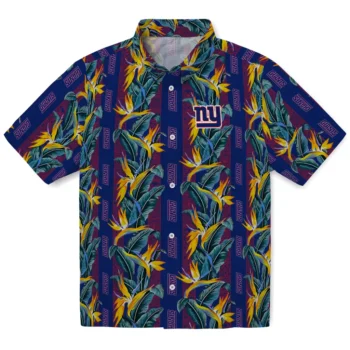 new york giants paradise vines blue hawaiian shirts best selling