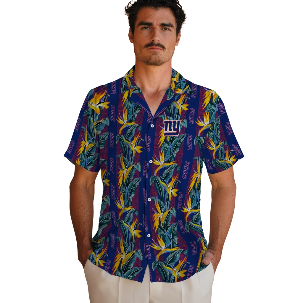 New York Giants Hawaiian Shirt - Paradise Vines new york giants paradise vines blue hawaiian shirts fashion forward