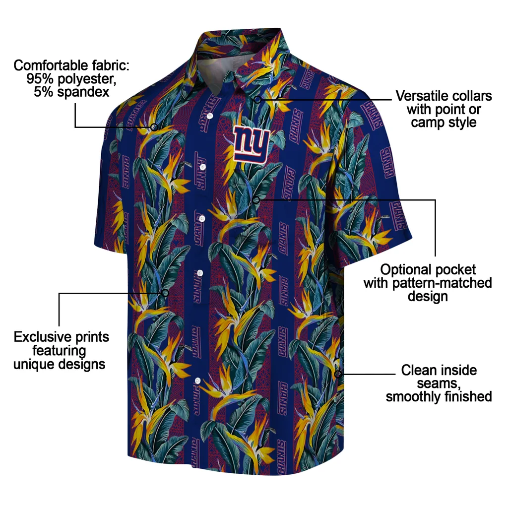 New York Giants Hawaiian Shirt - Paradise Vines new york giants paradise vines blue hawaiian shirts new arrival