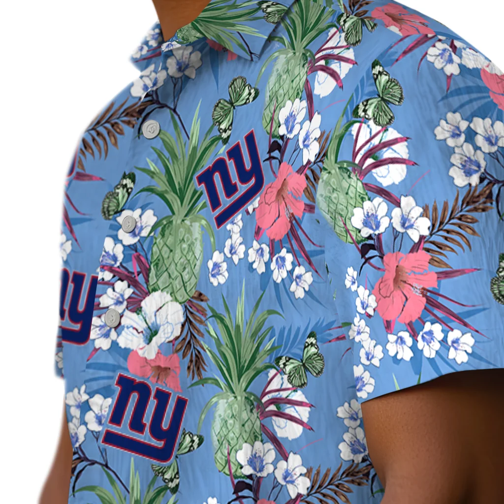 New York Giants Hawaiian Shirt - Pineapple Bouquet new york giants pineapple bouquet best sky blue hawaiian shirts trendy