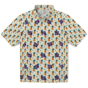 new york giants pineapple delight beige hawaiian shirts best selling