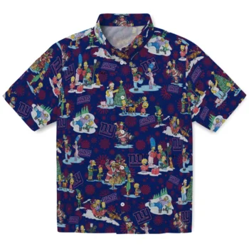 new york giants simpsons christmas blue hawaiian shirts best selling