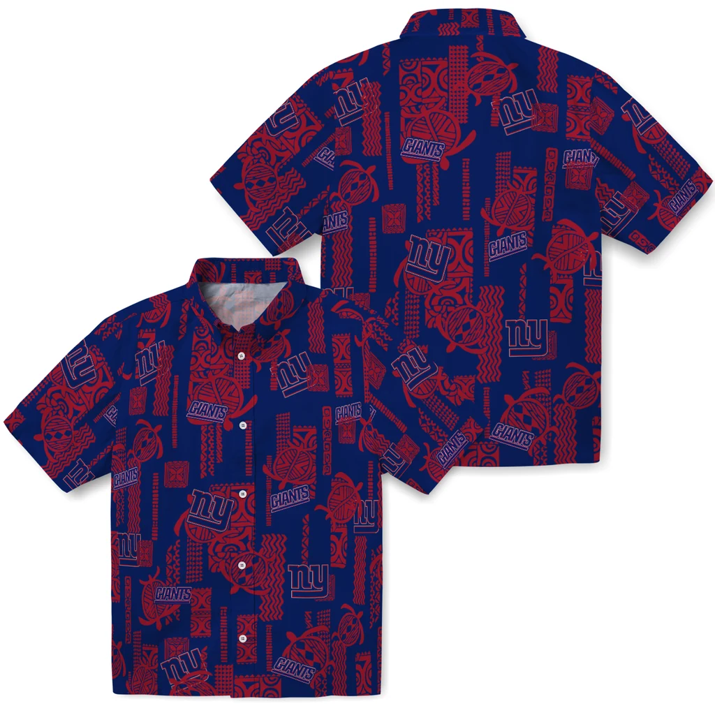 New York Giants Hawaiian Shirt - Turtle Lines new york giants turtle lines blue hawaiian shirts high quality