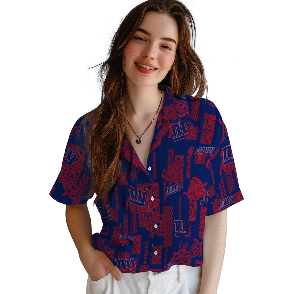 New York Giants Hawaiian Shirt - Turtle Lines new york giants turtle lines blue hawaiian shirts latest model
