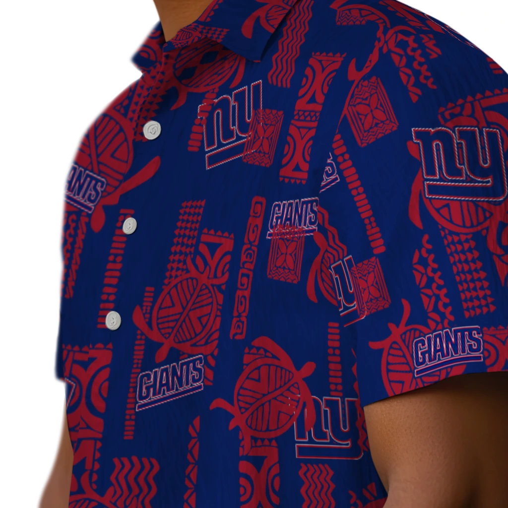 New York Giants Hawaiian Shirt - Turtle Lines new york giants turtle lines blue hawaiian shirts trendy