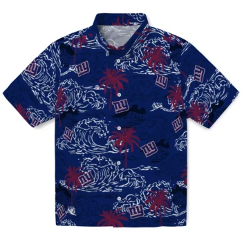 new york giants wave palm blue hawaiian shirts best selling