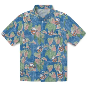 new york islanders anthurium overlay blue hawaiian shirts best selling
