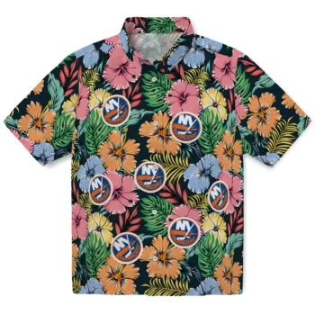 new york islanders brilliant hibiscus garden hawaiian shirts best selling