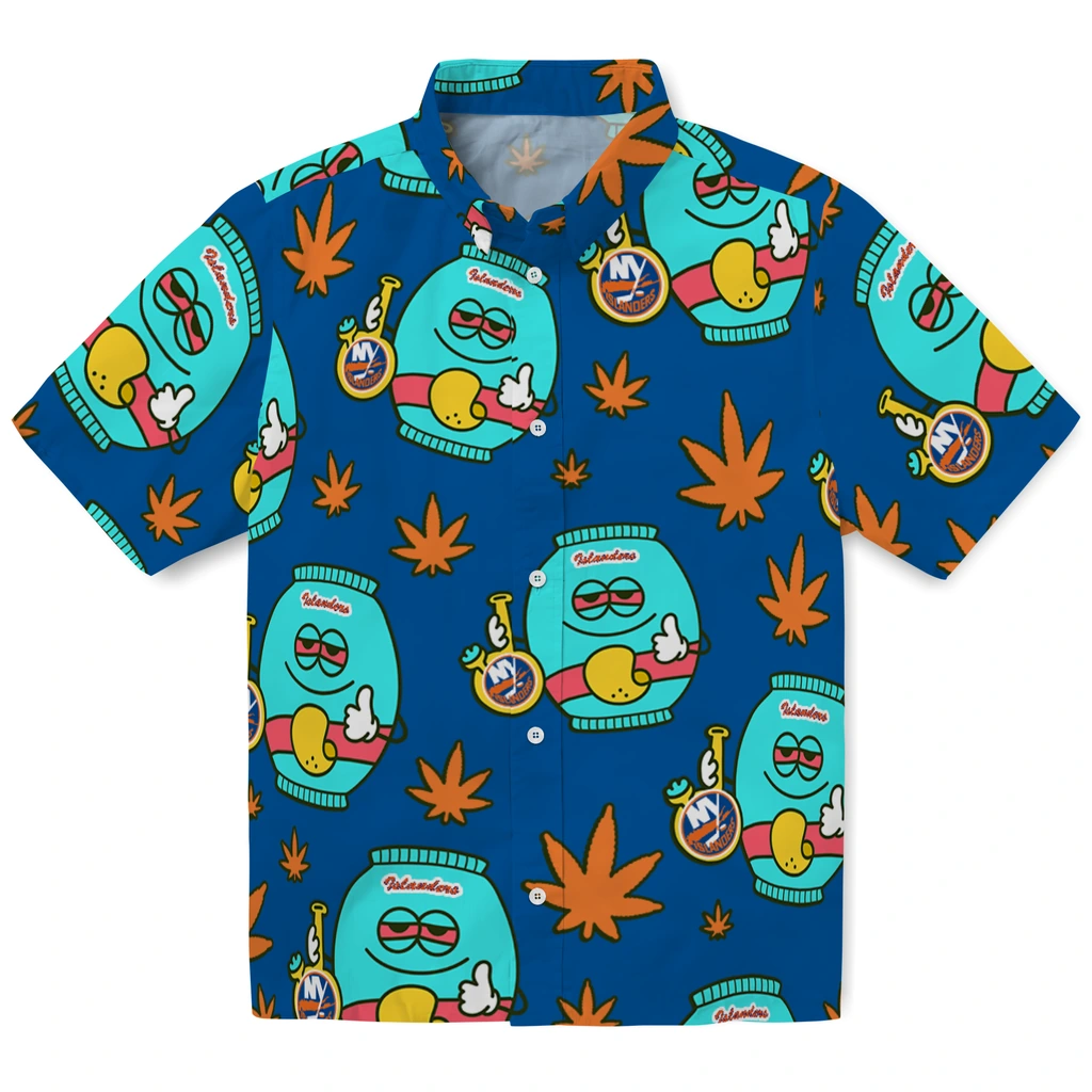 New York Islanders Hawaiian Shirt - Chill Vibe new york islanders bong smile blue hawaiian shirts best selling