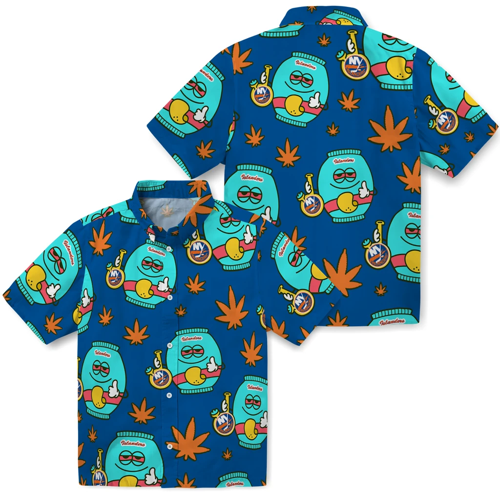 New York Islanders Hawaiian Shirt - Chill Vibe new york islanders bong smile blue hawaiian shirts high quality