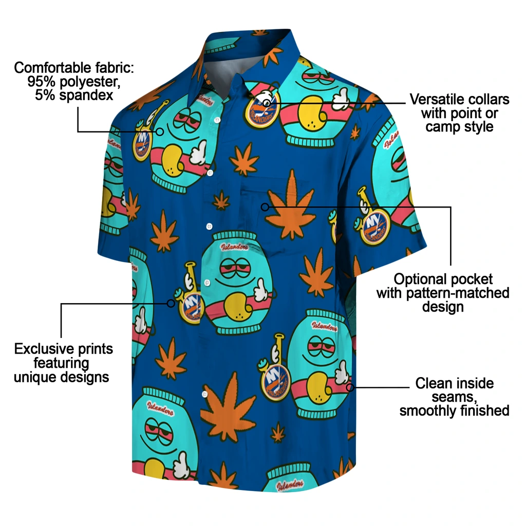 New York Islanders Hawaiian Shirt - Chill Vibe new york islanders bong smile blue hawaiian shirts new arrival