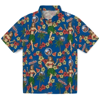 new york islanders hawaiian girls design blue hawaiian shirts best selling