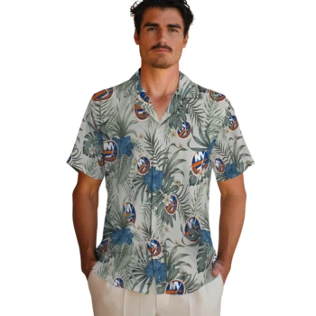 new york islanders hibiscus designs beige hawaiian shirts fashion forward