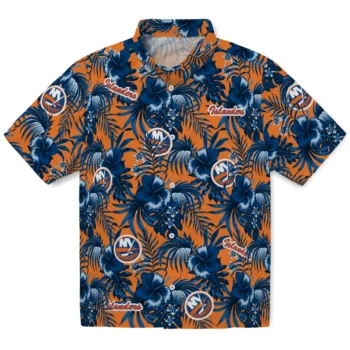 new york islanders hibiscus exotic blue hawaiian shirts best selling