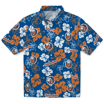 new york islanders hibiscus bloom blue hawaiian shirts best selling