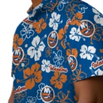 New York Islanders Hawaiian Shirt – Hibiscus Flower Design
