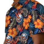 New York Islanders Hawaiian Shirt – Hibiscus Foliage