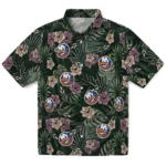New York Islanders Hawaiian Shirt – Hibiscus Leaves Pattern