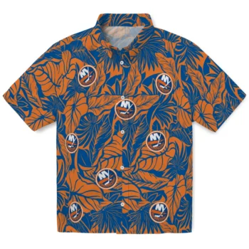 new york islanders monstera layer blue hawaiian shirts best selling