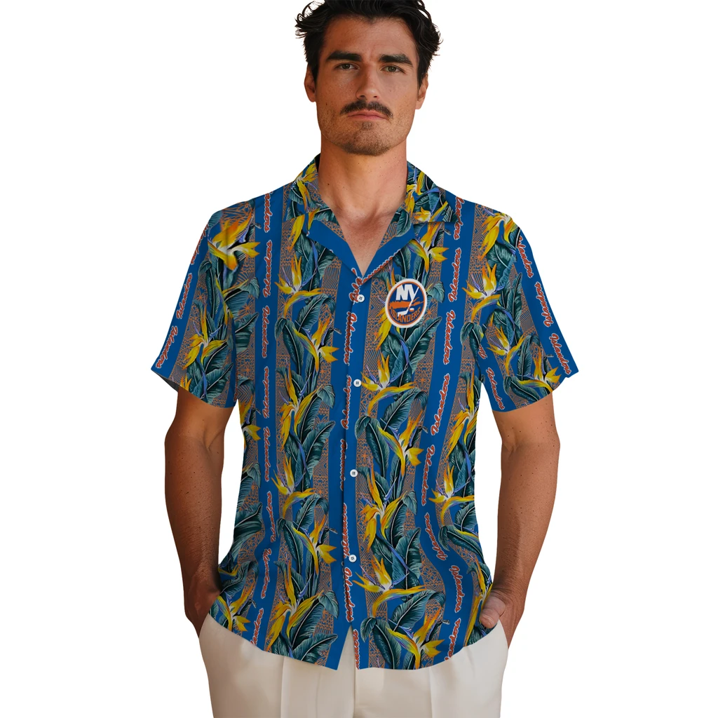 New York Islanders Hawaiian Shirt - Paradise Vines new york islanders paradise vines blue hawaiian shirts fashion forward