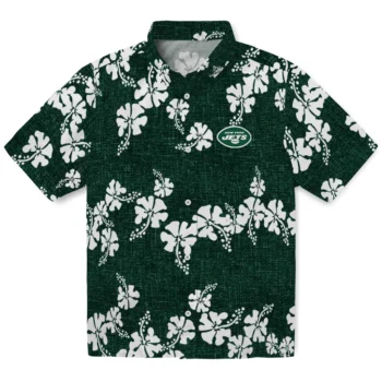 new york jets hibiscus petals green hawaiian shirts best selling